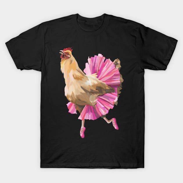 Ballerina Chicken T-Shirt by Art by Deborah Camp